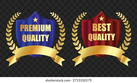 Two award seals, one blue with