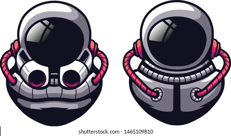 dos increíbles astronautas ilustradores vectoriales