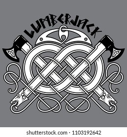 Two axes in Celtic style.