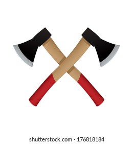 Two axes emblem, vector icon.