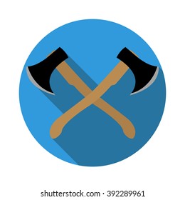 two axes flat icon. stock vector