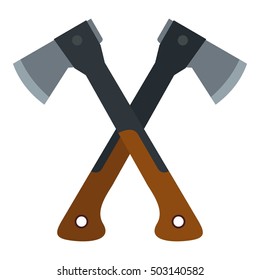 Two axes icon. Flat illustration of axes vector icon for web design