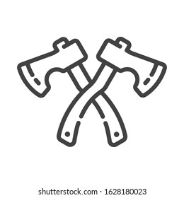 Two axes outline icon. Vector illustration.