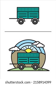 Two Axle Silage Tractor Trailer Icon