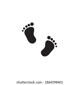 two Baby footprints. Vector