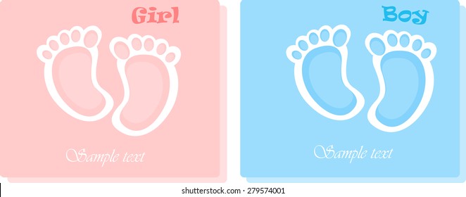 Two baby shower card with cute soles.