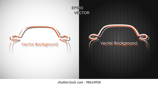 two backgrounds with car front silhouettes, EPS10 vector