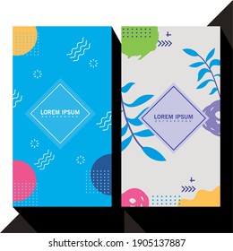 dos fondos memphis estilo con formas geométricas diseño de ilustración vectorial
