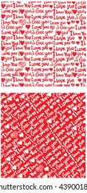 two backgrounds for valentine card with text i love you