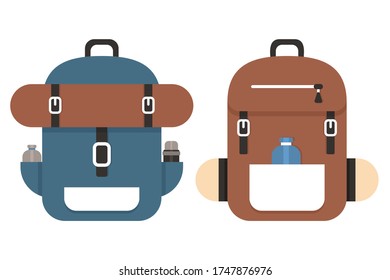 Dos mochilas están aisladas en el fondo blanco.