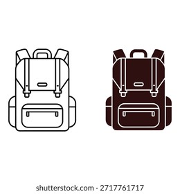 Duas mochilas um preto e um branco com alças e bolsos