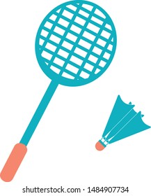 Two badminton rackets trendy icon on white background for web graphic