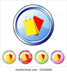 "Two bags" shopping vector buttons