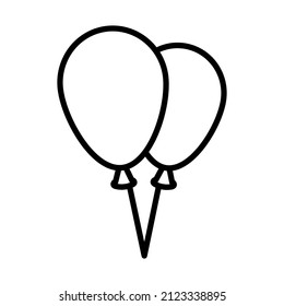 Icono de dos globos. Diseño de contorno negrita con ancho de trazo editable. Ilustración vectorial.