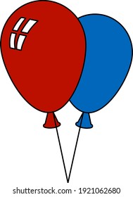 Icono de dos globos. Esquema Editable Con Diseño De Relleno De Color. Ilustración vectorial.