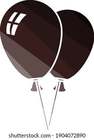 Icono de dos globos. Diseño de la escalera de color plana. Ilustración vectorial.