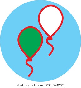 Two balloons, illustration, vector on a white background.