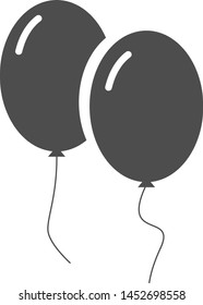 Two balloons on a white background. Vector icon.