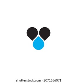 two balloons and one water drop letter Y simple symbol logo vector