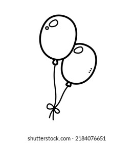 Two Balloons vector flat icon drawing