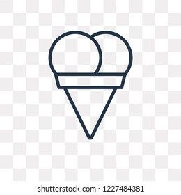 Two Balls Ice cream Cone vector outline icon isolated on transparent background, high quality linear Two Balls Ice cream Cone transparency concept can be used web and mobile