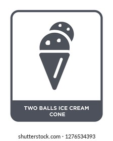 two balls ice cream cone icon vector on white background, two balls ice cream cone trendy filled icons from Bistro and restaurant collection, two balls ice cream cone vector illustration