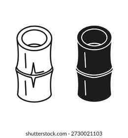 Two bamboo segment icons, one outline and one solid fill