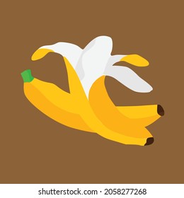 two banana fruit simple vector design