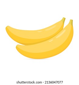 Two bananas, Fruit. Vector illustration.