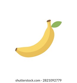 Two bananas with green leaf attached