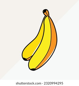 Two bananas healthy vegetarian food 