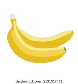 two bananas with yellow color
