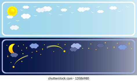 Two banner of sky. Vector-Illustration