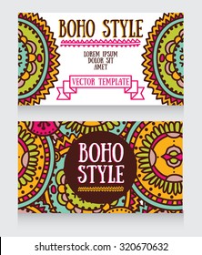 two banners in boho style, vector illustration