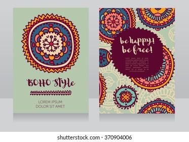 two banners for boho style, vector illustration