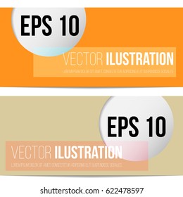 Two banners with circles and shadows. Vector illustration