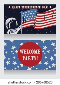 two banners for independence day party, vector illustration