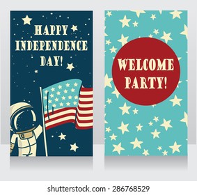 two banners for independence day party, vector illustration