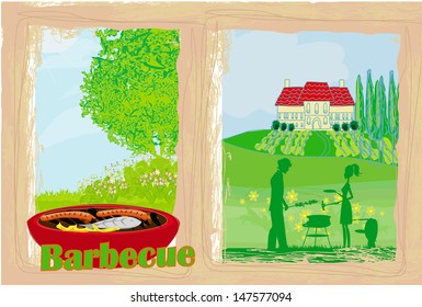 two banners - outdoor grilling