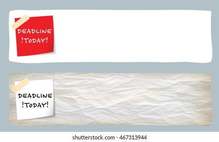 Two banners and the words deadline today