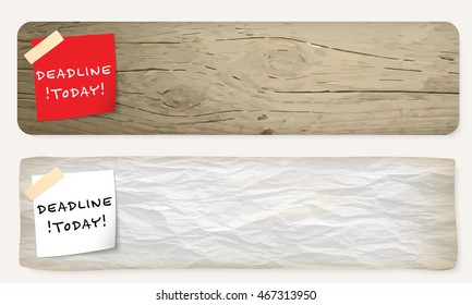 Two banners and the words deadline today