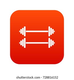 Two barbells icon digital red for any design isolated on white vector illustration