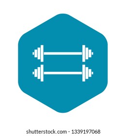 Two barbells icon in simple style isolated on white background