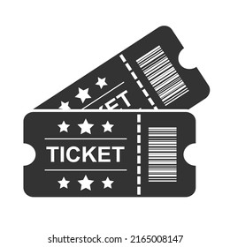 Two barcoded movie tickets. Vector illustration isolated on white background
