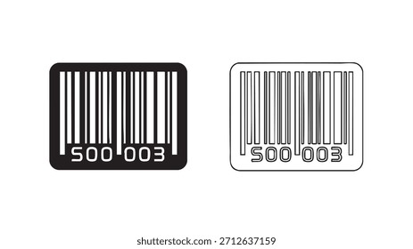 Two barcodes with the numbers 500 003 and 500 003 on them. The barcodes are black and white