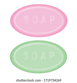 two bars of soap isolated on white background