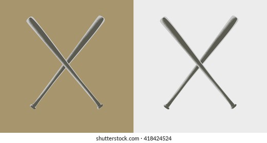 Two baseball bats icon or sign. Vector illustration