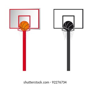 two basketball posters isolated over white background. vector