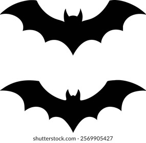 Two bat silhouette vector on a white background