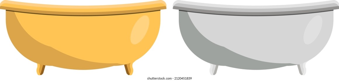 Two bathtubs, illustration, vector on a white background.